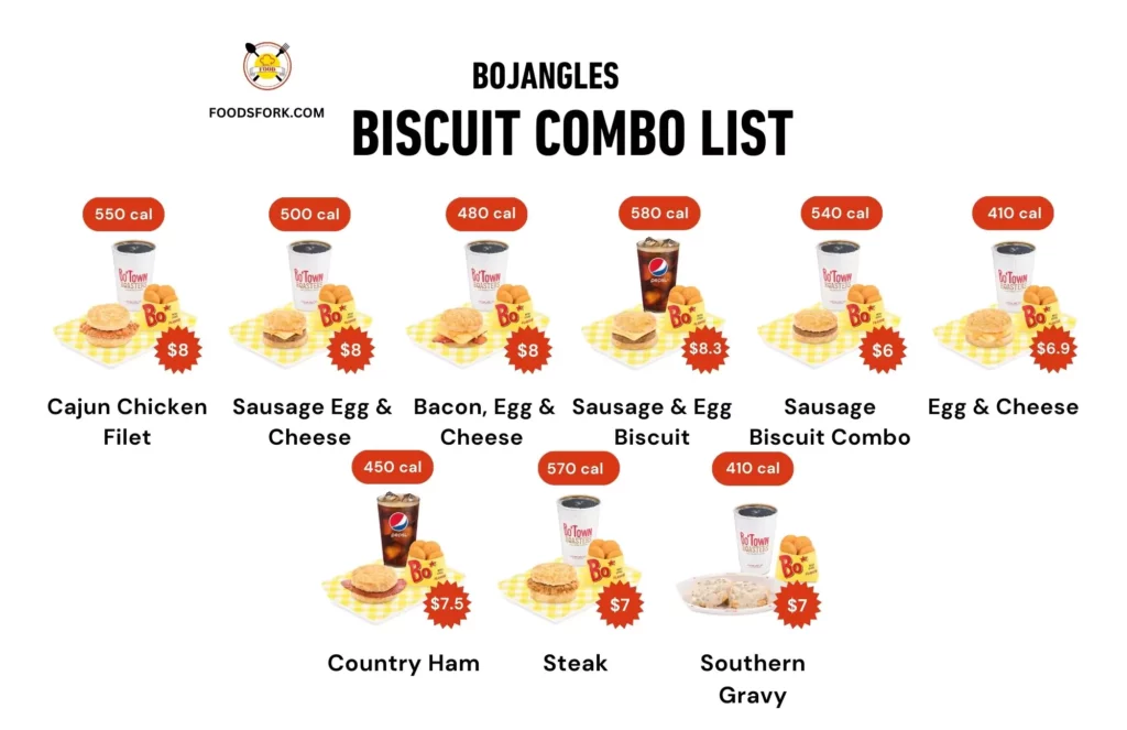 bojangles biscuit combo prices and calories
